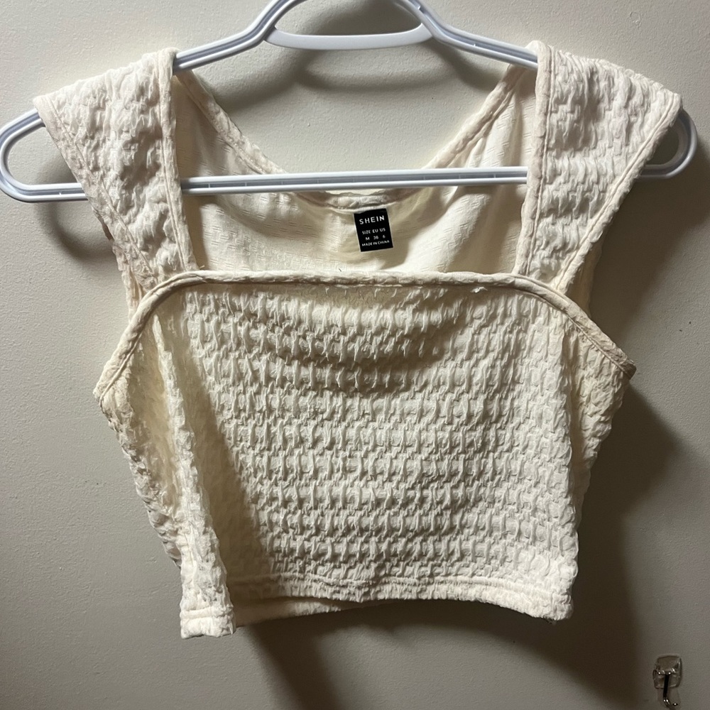 White cropped tank top